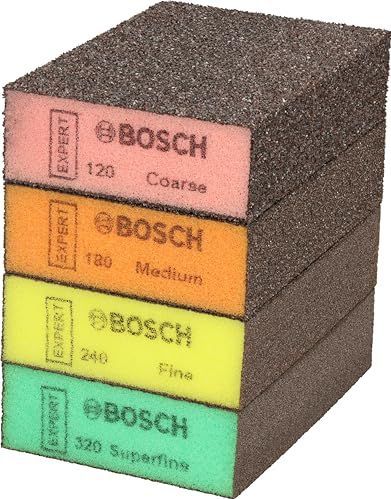 Bosch - Expert S471 - Standaard Schuursponzen - Ø 69 x 97 x 26 mm - 20 Stuks - Grof/Middel/Fijn/Superfijn