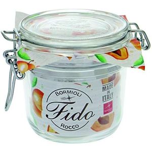 Weck Bormioli Rocco draadbeugelglazen Fido 350 ml (6 stuks, glazen incl. elastiek, inmaakpotten, dessertglazen, jampot) 58298