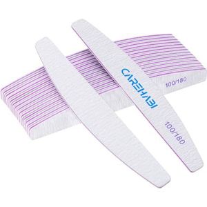 Carehabi 16 stuks nagelvijlen 100/180, professioneel, wasbaar, dubbelzijdig, voor nagelverzorging, voor gebruik thuis en in de salon