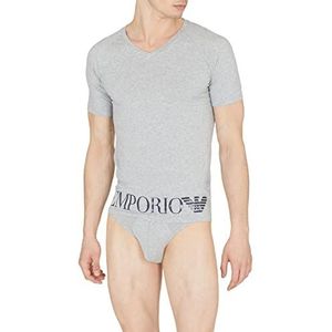 Emporio Armani Underwear Men's Shiny Big Logo T-shirt, lichtgrijs melange, XL, lichtgrijs gem, XL