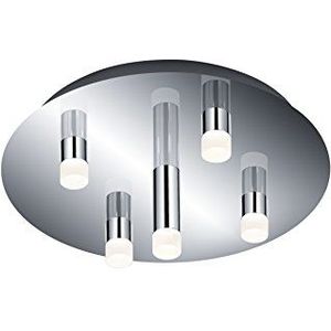 Trio Leuchten LED-plafondlamp Zidane, chroom, kap acryl wit 678610506