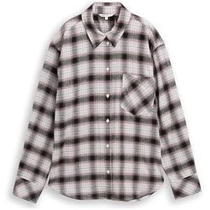 TOM TAILOR Denim Damesblouse, 38870 - Brown Rose Mint Check, XL