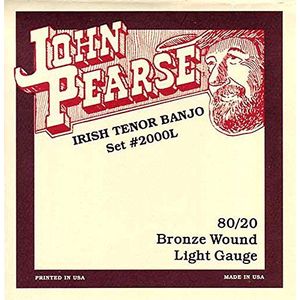 John Pearse Strings® 2000L voor Ierse Tenor Banjo - 80/20 Bronzen wond - Lichtmeter