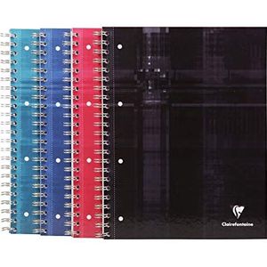 Clairefontaine Bind'O blok spiraalblok, 160 pagina's, verschillende kleuren, 5 stuks grote ruiten, 160 pagina’s, verschillende kleuren