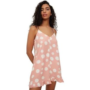TRENDYOL Dames polka dot geweven overall, Poeder., 42