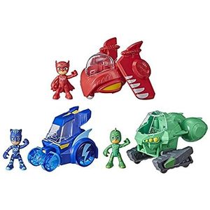 PJ MASKS 3-in-1 combinatie jet kleuterspeelgoed, speelgoedset met 3 voertuigen en 3 actiefiguren, kinderen vanaf 3 jaar, veelkleurig, medium