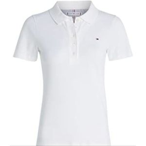 Tommy Hilfiger S/S polo's voor dames, Wit (Ecru), L