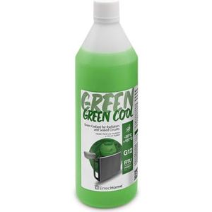 ErrecHome Green Cool, Green Coolant and Antifreeze -30°C/+107°C, Formulation with organic-based OAT inhibitor package, G12, Ready to Use, 1 Litre