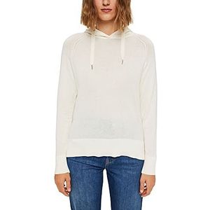 ESPRIT Pullover in hoodie-look van pima-katoen, off-white, M