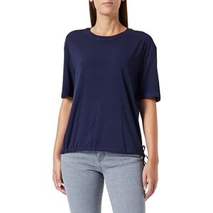 TOM TAILOR Dames Blouse met trekkoord 1032560, 30025 - Navy Midnight Blue, 34