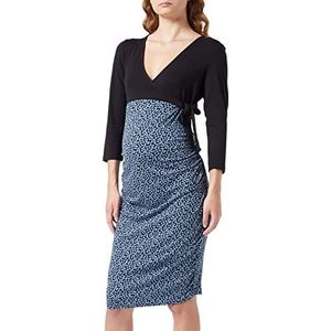 Noppies Maternity Olney Nursing damesjurk met 3/4 mouwen, allover print, zwart-P090, M