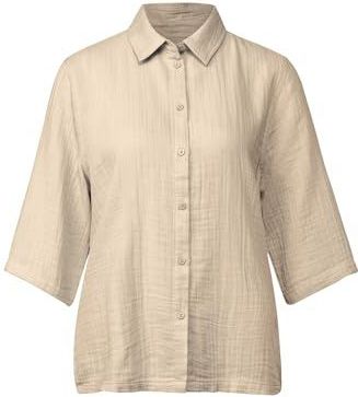 Street One - Mousseline Overhemd Blouse - Beige