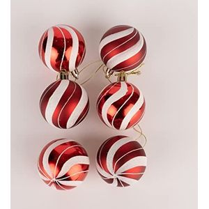 50mm/24 stuks kerstballen onbreekbaar rood wit snoep strips, kerstboom decoraties bal ornamenten ballen Xmas opknoping decoraties vakantie decor - glanzend, mat, glitter