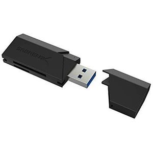 Sabrent SuperSpeed 2-Slot USB 3.0 Flash Geheugenkaartlezer voor Windows, Mac, Linux en Bepaalde Android Systemen - Ondersteunt SD, SDHC, SDXC, MMC/MicroSD, T-Flash [Zwart] (CR-UMSS)