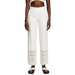 ESPRIT Collection Broek met borduurwerk, 100% katoen, wit, 42