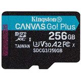 Kingston SDCG3/256GBSP micro SD-kaart (256 GB microSDXC Canvas Go Plus 170R A2 U3 V30 zonder SD-adapter)