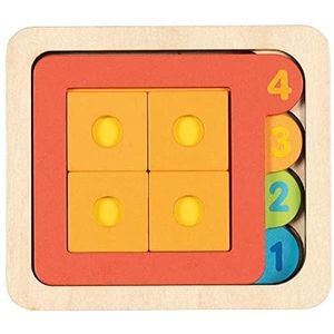 Goki - Vlakke puzzel, vormen II bodem, meerkleurig (57350)