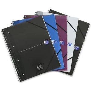 OXFORD 100102031 Meetingbook Essentials 5-pack A4+ geruit 90 vellen 4-voudig geperforeerd schrijfblok notitieblok kladde journal schetsboek