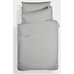 Bianca Plain Dyed Silver beddengoedset voor 105 cm brede bedden, 100% percale katoen