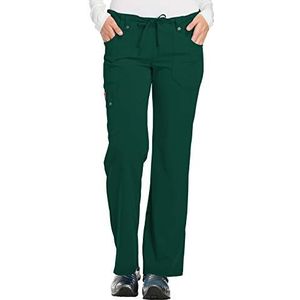 Dickies Xtreme Stretchbroek voor dames, wijd uitlopende pijpen, met trekkoord, Hunter, XXS Petite, Hunter, XXS Slank, Jager, XXS Wąska talia, Jager, XXS petite