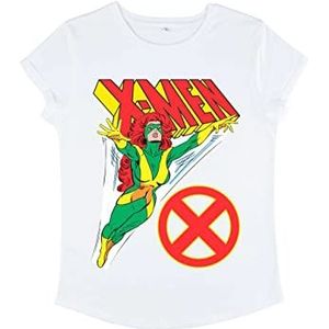 Marvel Dames X-Men-Grey Flight Rolled Sleeve T-Shirt, Wit, S, wit, S