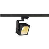 SLV 3-fasensysteemspot EURO CUBE/led 3-fasen spot, spot, plafondspot, plafondarmatuur, railsysteem, binnenverlichting / 3000K 28,5 W 2100 lm zwart 60 graden