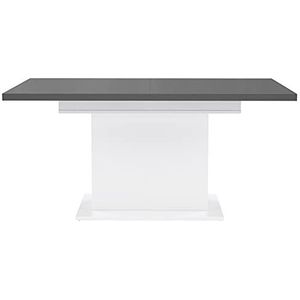 FORTE Elara tafel uitschuifbaar, houtstof, wit mat gecombineerd met Bianco eiken, 76,6 x 160 x 90 cm