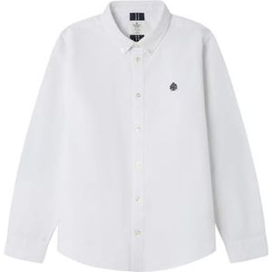 Springfield LS Oxford geborsteld shirt met elleboogpads, wit, 11-12 voor kinderen