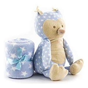 Duffi baby bedrukte en pluche deken, 90 x 75 cm, Blue Master Baby Home, S.L. 4070-12.