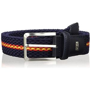 BRAX Hi-Flex: elastische leren vlechtriem heren riem, Navy Comb, 105 cm