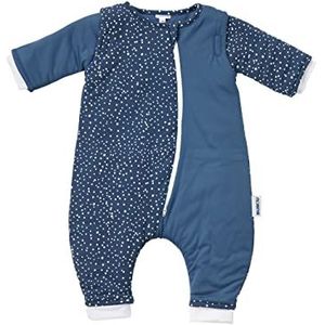 Gesslein 752210 Bubou babyslaapzak met pijpen en afneembare mouwen: temperatuurregulerende slaapzak voor het hele jaar, babymaat 90 cm, stippen blauw