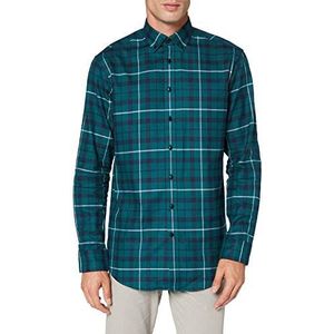 Seidensticker Zakelijk overhemd voor heren, gemakkelijk te strijken hemd met rechte snit, regular fit, lange mouwen, kent kraag, 100% katoen, groen, 38