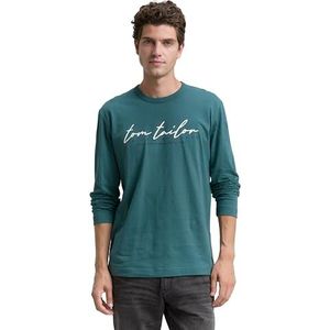 TOM TAILOR T-shirt met lange mouwen voor heren, 14171 - Jasper Green, XL