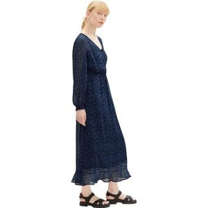 TOM TAILOR denim damesjurk met ruches en patroon