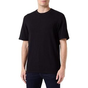 SELETED HOMME Slhberg Linen Ss Knit Tee Noos T-shirt voor heren, zwart, M