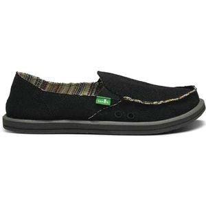 Sanuk Women's Donna Hemp Flat,Black,7 M US
