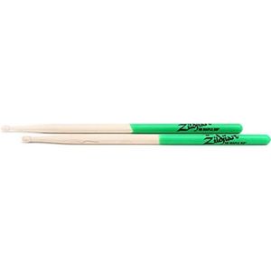 5B Esdoorn Drumsticks - Houten Tip - Groene DIP, Z5BMDG