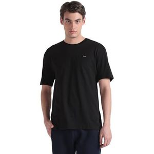 Calvin Klein Katoenen T-shirt met comfortabele pasvorm voor heren, andere gebreide tops, zwart., S