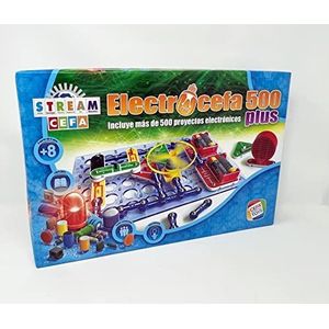 Cefa Toys - Elektrocefa 500 Plus, leerspel, inclusief 500 circuits en projecten, met geluid, lampen en alarmen, geschikt voor kinderen vanaf 8 jaar