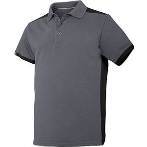 Snickers Workwear 27155804008 Snickers T Polo Shirt AllroundWork Maat XXL in grijs/zwart, staalgrijs