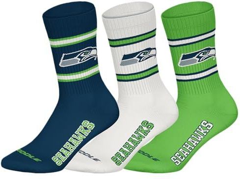 Huddle Sokken ' NFL Seattle Seahawks Crew '  navy / limoen / wit
