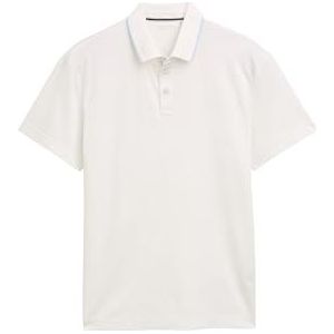TOM TAILOR Poloshirt voor heren, 38137 - White Tonal Two Tone, XL
