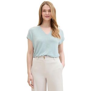 TOM TAILOR T-shirt voor dames, 30463 - Dusty Mint Blue, M