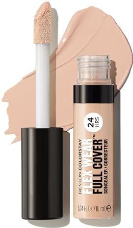 Revlon ColorStay Flex Wear Full Cover, Concealer met volledige dekking, met hoge dekking, verrijkt met hyaluronzuur en vitamine E, flexibele, langdurige textuur, 005 Fair, 10 ml.