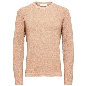 SELETED HOMME SLHROCKS LS Knit Crew Neck W NOOS Trui, Toasted Coconut/Detail: Angora Twist, S, Vertoasted kokosnoot/detail: angora twist, S