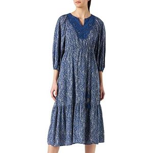 Springfield Midi Crochet jurk voor dames, Azul Claro, 34 NL