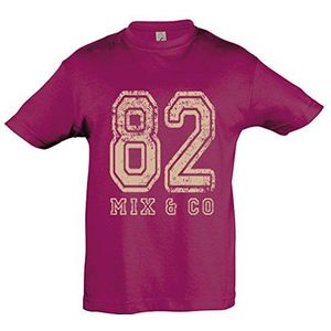 Supportershop T-shirt kinderen Fuchsia 82 Mix and Co, meisjes