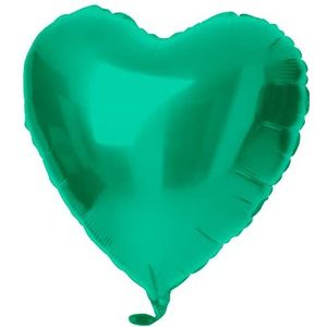 Folat - Folieballon Hartvormig Groen Metallic Mat - 45 cm