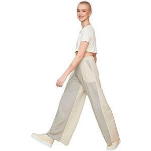 Trendyol Vrouwen Sweatpants Grijs mobiel detail gebreide fijne tracksuit, Grijs, M