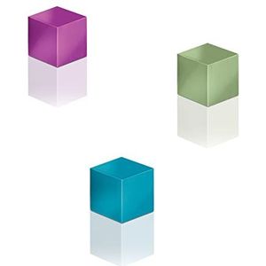 SIGEL BA727 Neodymium magneten Cube-design, geanodiseerd aluminium, 3 stuks, 11 x 11 x 11 mm SuperDym, voor glazen magneetborden en glazen whiteboards